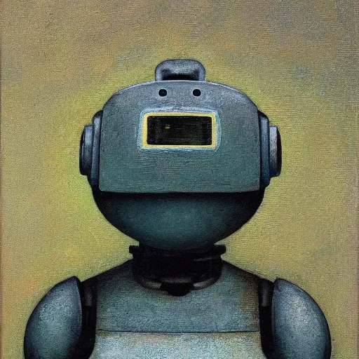 Image similar to a portrait of a robot, by Shaun Tan