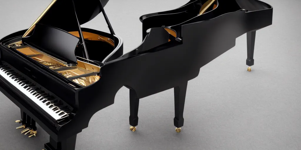 Image similar to black grand piano, reflective, rtx, high quality, 8 k.