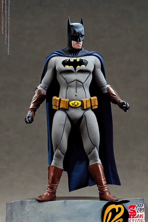 Image similar to batman 1 2 inch action figurine hot toys'sideshow painting the style of leonardo da vinci!