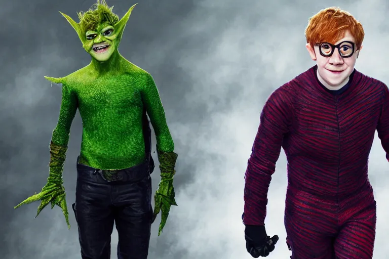 Image similar to Rupert Grint as The Green Goblin