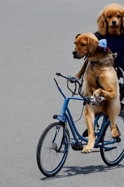 Image similar to dog riding a bike