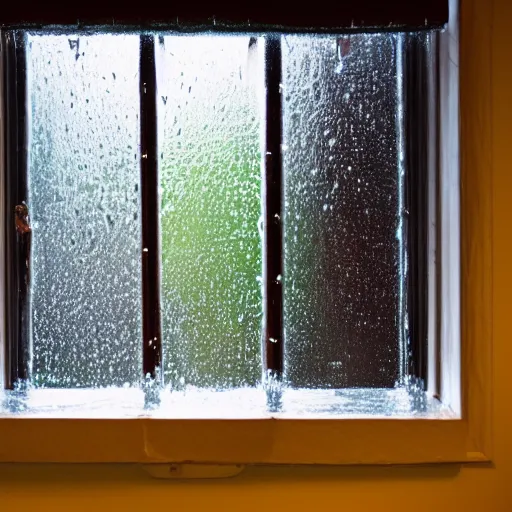 Image similar to rainy bedroom window at night