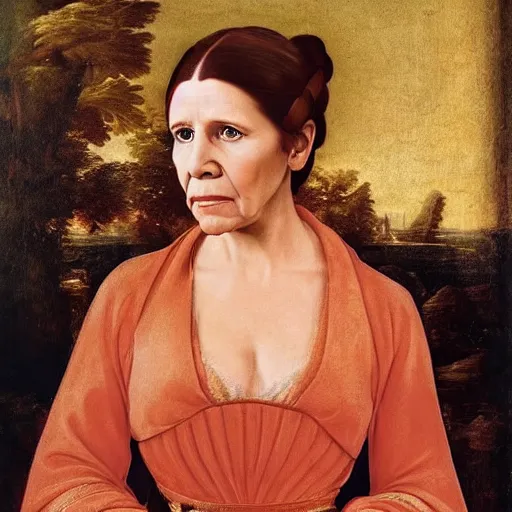 Prompt: leia organa in the style of a wealthy renaissance painting