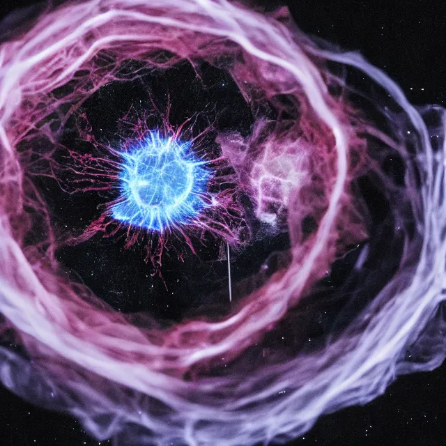 Prompt: photography of a supernova in a petri dish, mitose, studio backgrund