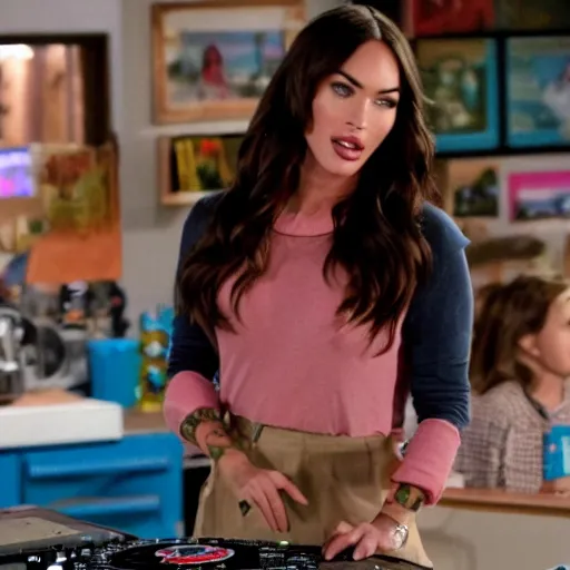 Image similar to Megan Fox playing Dj Tanner from Fuller House,8k,