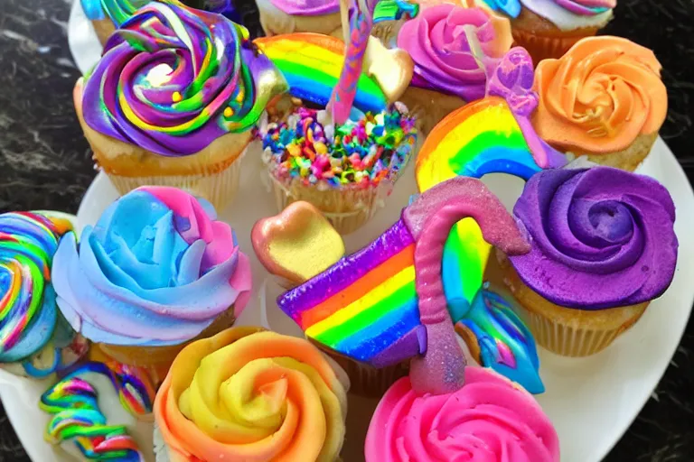 Image similar to 🦄🌈✨💐🧁🍭🍬🎉🎈❤️🧡💛💚💙💜🎵