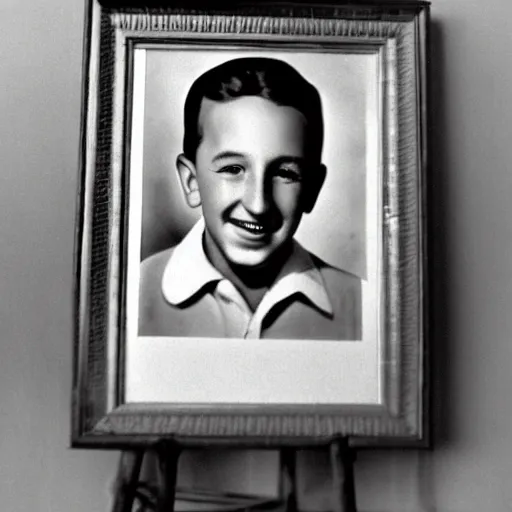 Prompt: a portrait of walt disney at 1 2 years old