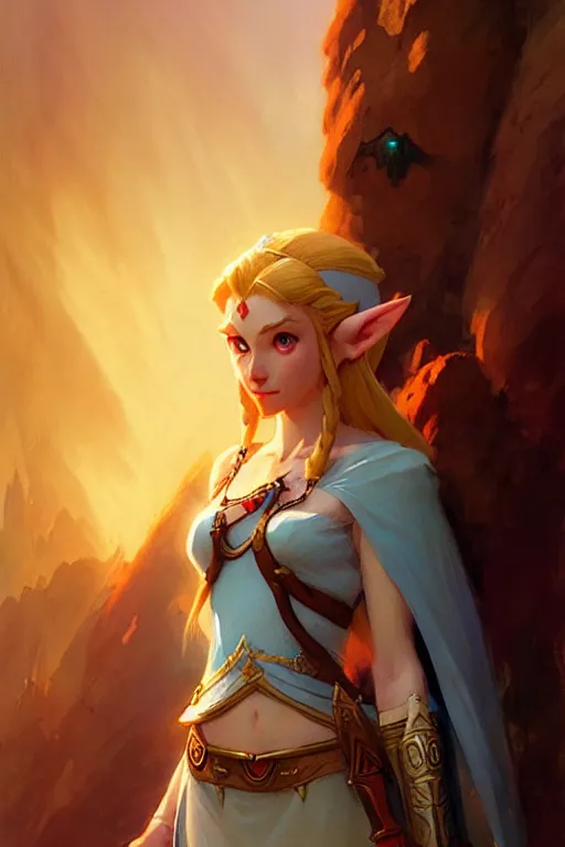 Image similar to princess zelda by bayard wu, anna podedworna, gaston bussiere, greg rutkowski