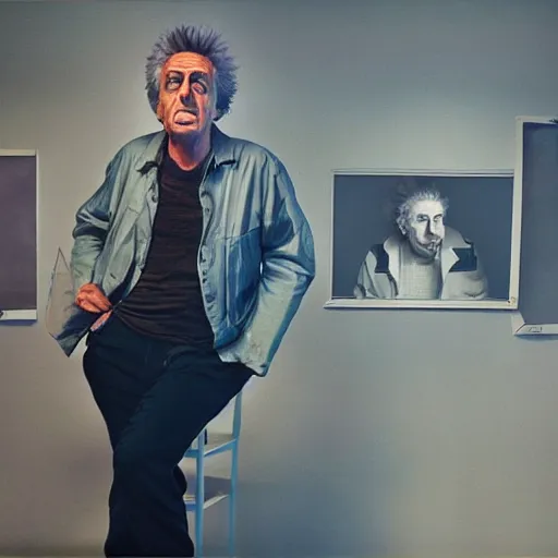 Prompt: Studio photograph of Rick Sanchez from Rick & Morty, taken by Annie Leibovitz