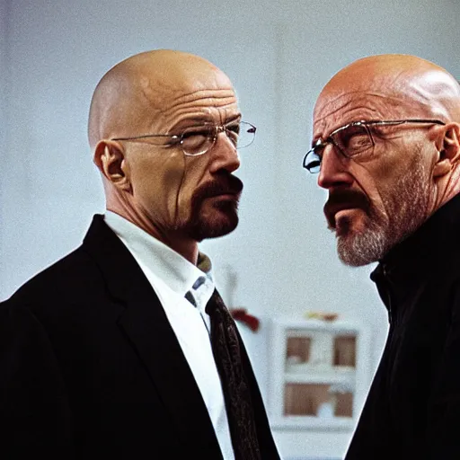 Image similar to Walter White and Mike Ehrmantraut kissing