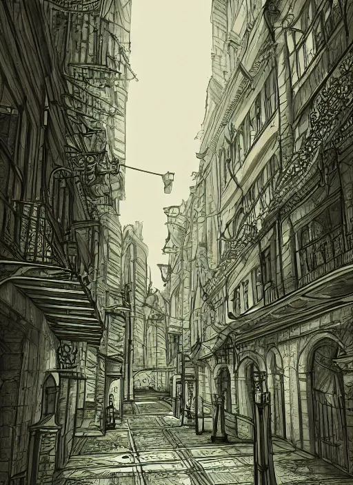 Prompt: Budapest , Dynamic lighting, cinematic, extremely high detail, photo realistic, cinematic lighting, pen and ink, intricate line drawings, post processed, concept art, artstation, matte painting, style by Paru Itagaki