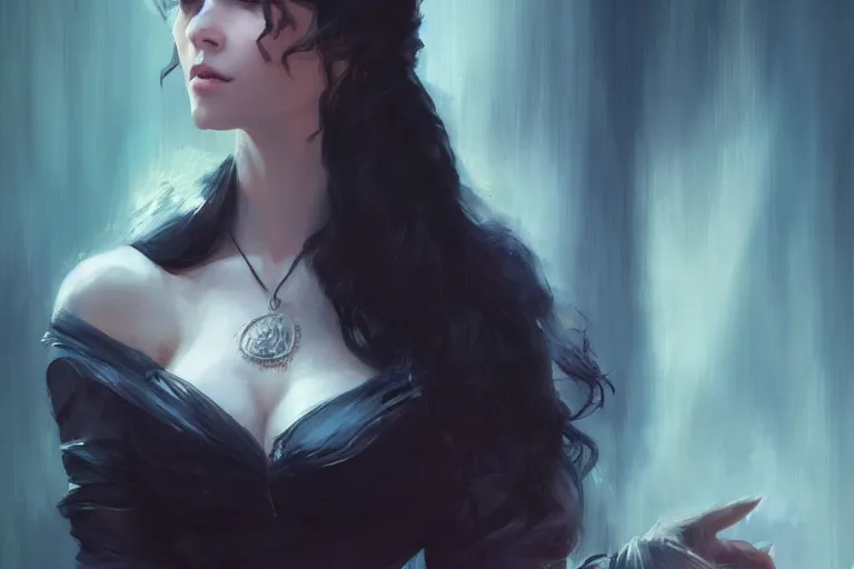 Prompt: A portrait of a seductive Yennefer from the Witcher Games by Ruan Jia and Mandy Jurgens and Artgerm and william-adolphe bouguerea, highly detailed, trending on artstation, award winning, H 768