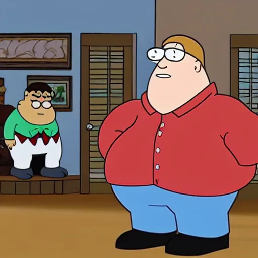 Prompt: Peter Griffin starring in a cameo in Seinfield