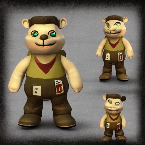 Image similar to 3 d toy of benny from fallout : nw