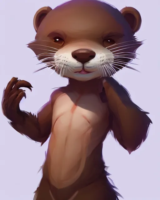 Image similar to character concept art of a cute male anthropomorphic otter furry | | cute - fine - face, pretty face, key visual, realistic shaded perfect face, fine details by stanley artgerm lau, wlop, rossdraws, james jean, andrei riabovitchev, marc simonetti, and sakimichan, trending on artstation