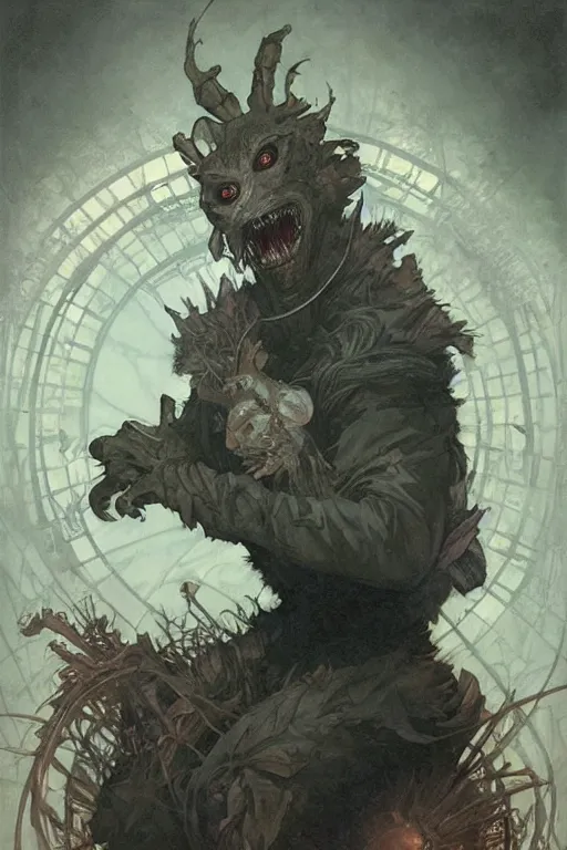 Image similar to a terrifying humanoid rat man lurking the sewers. art by artgerm and greg rutkowski and alphonse mucha and tomacz alen kopera.