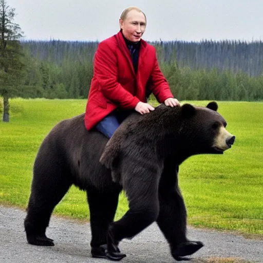 Image similar to Putin riding a bear