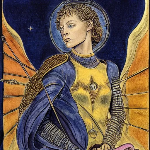 Prompt: jeanne d'arc in the style of william blake, terese nielsen, isolde, 8 k resolution