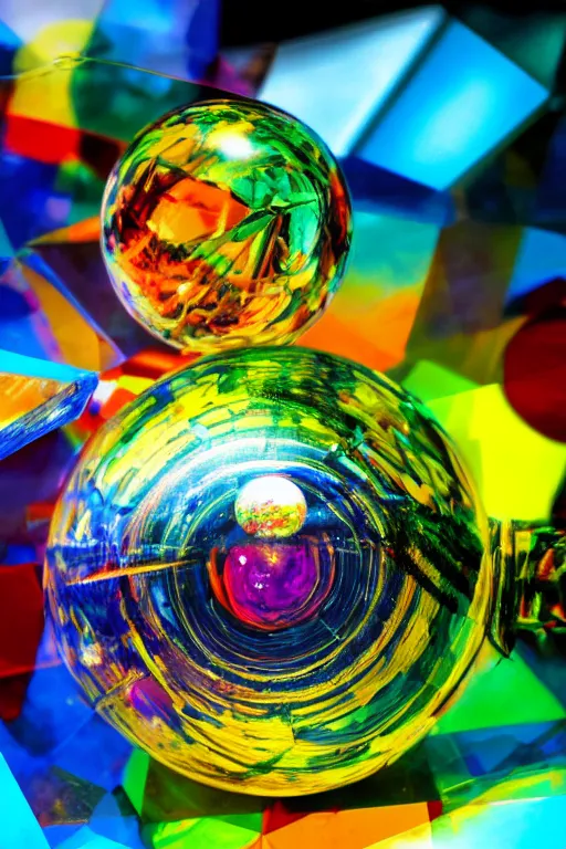 Prompt: image of random arts, weird, chaos, crystal ball, slightly abstract, art, 8K, HDR, high quality