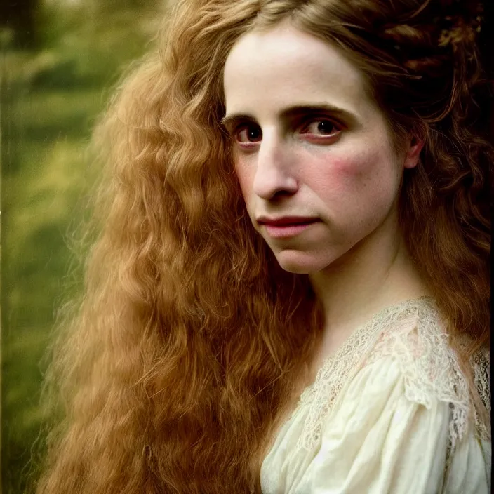 Image similar to Kodak Portra 400, 8K, soft lighting, volumetric lighting, highly detailed, brit marling style 3/4 ,portrait photo of a beautiful woman how pre-Raphaelites painter, inspired by Ophelia Millais , a beautiful lace dress and hair are intricate with highly detailed realistic beautiful flowers , Realistic, Refined, Highly Detailed, natural outdoor soft pastel lighting colors scheme,faded colors, outdoor fine art photography, Hyper realistic, photo realistic
