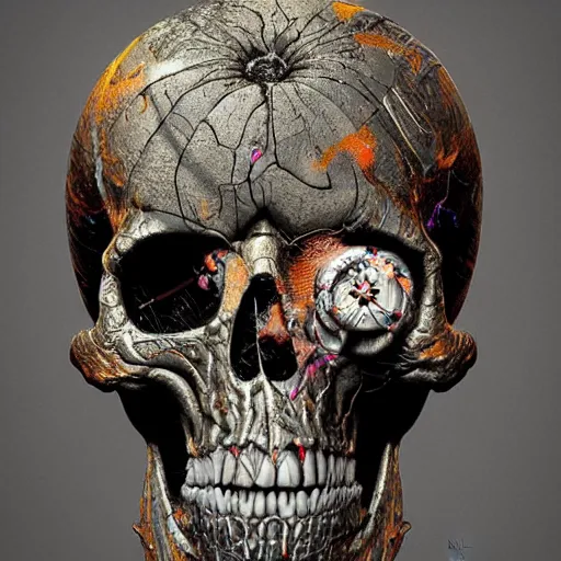 Image similar to portrait_of_a_melting_skull._intricate_abstract._intricate_artwork._by_Tooth_Wu_wlop_beeple_dan_mumford._octane_render_trending_on_artstat