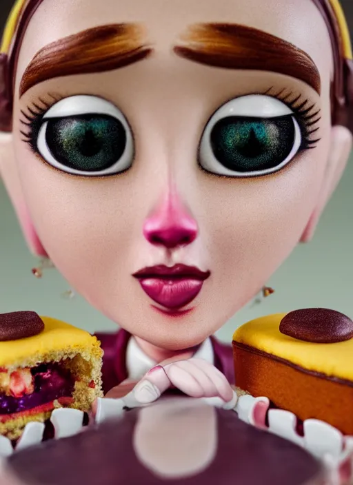 Prompt: closeup portrait of tin toy tin toy emma watson eating cakes, depth of field, zeiss lens, detailed, symmetrical, centered, fashion photoshoot, by nicoletta ceccoli, mark ryden, lostfish, earl nore, hyung tae, frank frazetta, breathtaking, 8 k resolution, extremely detailed, beautiful, establishing shot, artistic, hyperrealistic, octane render