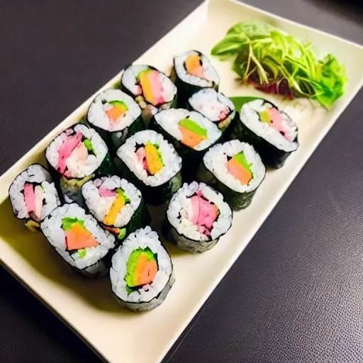 Image similar to “a pig sushi roll. Award winning food photography.”