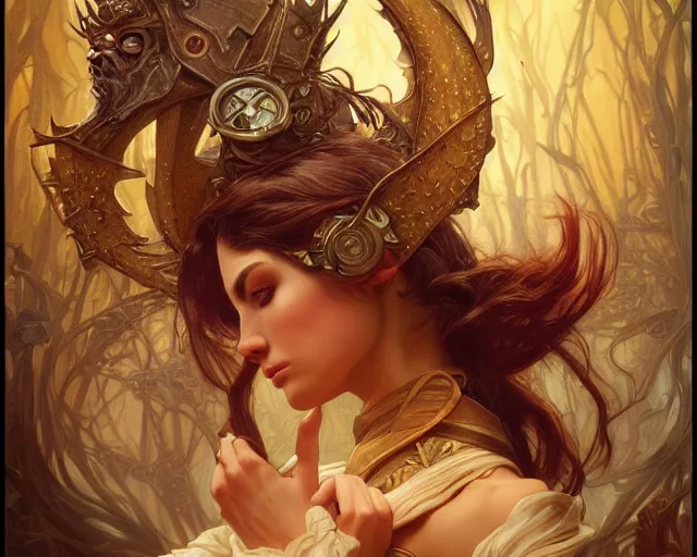 Image similar to photography of michael cheval, deep focus, d & d, fantasy, intricate, elegant, highly detailed, digital painting, artstation, concept art, matte, sharp focus, illustration, hearthstone, art by artgerm and greg rutkowski and alphonse mucha