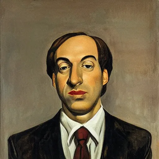 Prompt: Art of a portrait of Saul Goodman, by Giorgio de Chirico