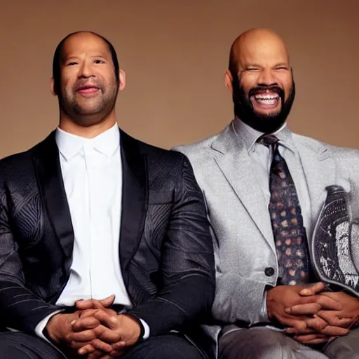 Prompt: key and peele as black panther. professional high budget studio portrait