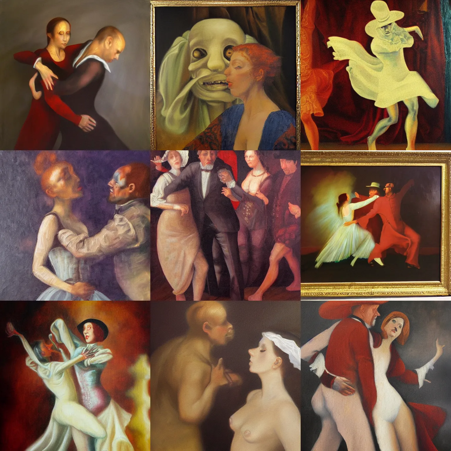 Prompt: ghostly tango, detailed renaissance oil painting