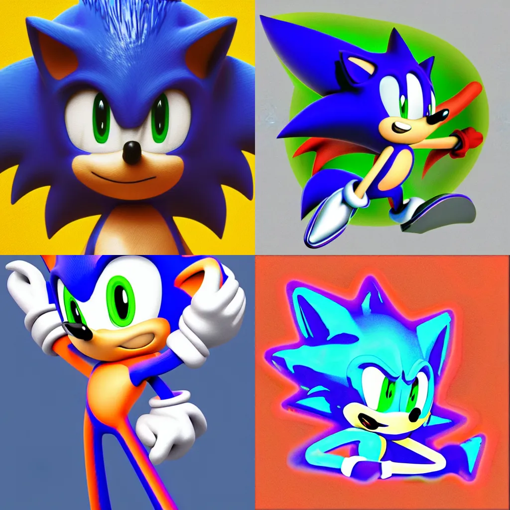 Prompt: a stylized painting of sonic the hedgehog late 9 0 s club style, holographic translucent plastic, biomorphic, hard surface render, trance album cover