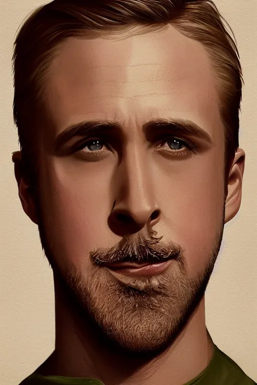 Prompt: portrait of a matured military ryan gosling with short white hair, wearing overalls, medium shot, portrait, concept art, natural lighting, illustration, full color, highly detailed, photorealistic, by greg rutkowski, artstation,