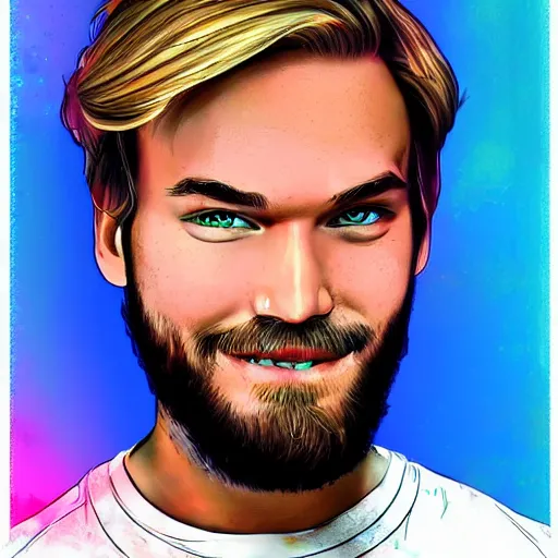 Prompt: pewdiepie, digital art, trending on art station