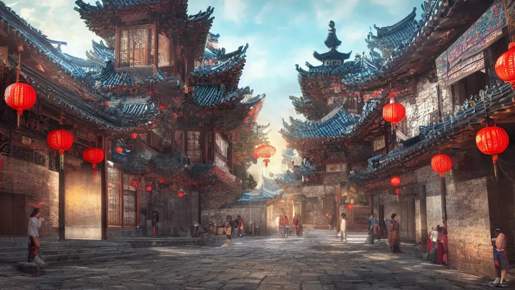 Prompt: old chinese city, fantasy artwork, very very very beautiful scenery, hd, hdr, ue5, ue6, unreal engine 5, cinematic 4k wallpaper, 8k, ultra detailed, high resolution, artstation, award winning