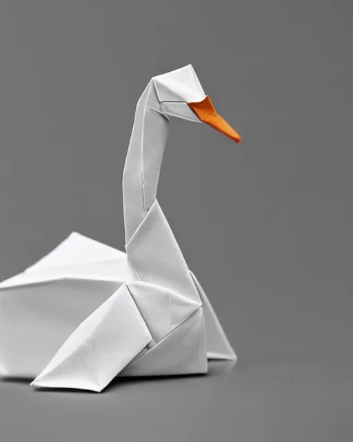 Image similar to an origami swan by akira yoshizawa, realistic, very detailed, complex, intricate, studio lighting, low polygon, illustration, bokeh, sigma 5 0 mm f 1. 4