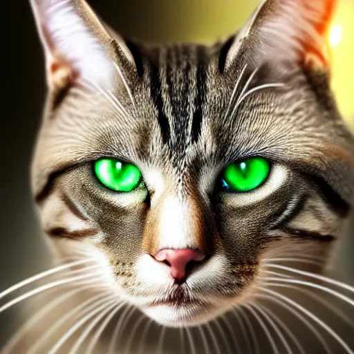 Image similar to cat soldier in call of duty warzone 4k, complete heterochromia brown-green eyes, high detail, high-resolution photograph, professional photography, ultra-detail