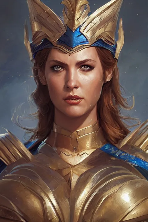 Image similar to amazon valkyrie athena, d & d, fantasy, portrait, highly detailed, headshot, digital painting, trending on artstation, concept art, sharp focus, illustration, art by artgerm and greg rutkowski and magali villeneuve