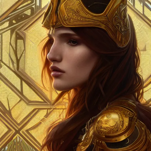 Prompt: ultra realistic illustration, bella thorne wearing valkyire helm, intricate, elegant, highly detailed, digital painting, artstation, concept art, smooth, sharp focus, illustration, art by artgerm and greg rutkowski and alphonse mucha