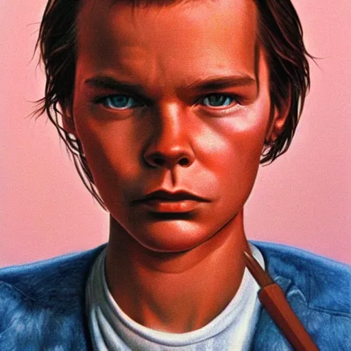 Image similar to river phoenix portrait by Peter Elson