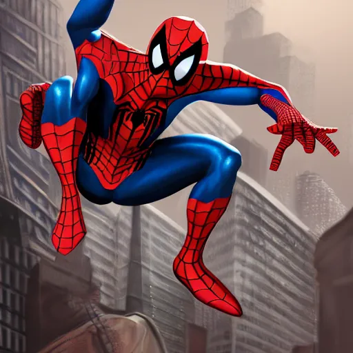 Image similar to spider - man sit on the raccoon and eating donuts, concept art, trending on artstation, highly detailed, intricate, sharp focus, digital art, 8 k