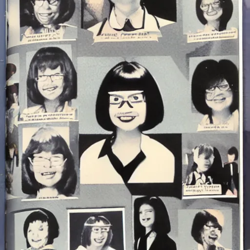 Image similar to a 1 9 8 0 s school yearbook photo of edna mode