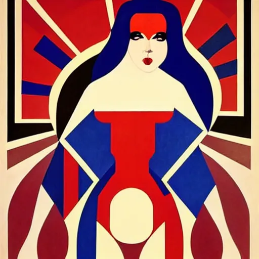 Image similar to constructivism monumental dynamic graphic super flat style photo portrait by avant garde painter and leon bakst, illusion surreal art, highly conceptual figurative art, intricate detailed illustration, controversial poster art, polish poster art, geometrical drawings, no blur