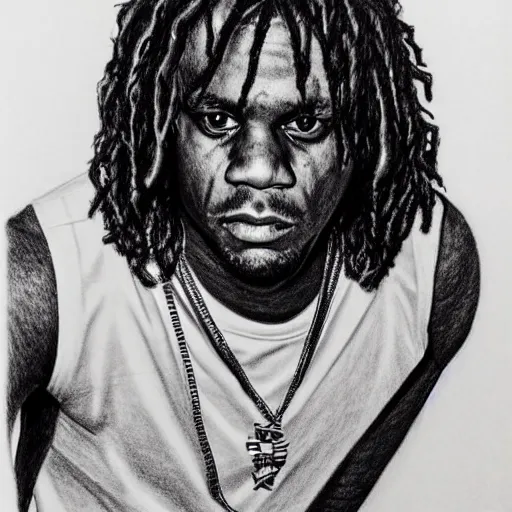 Prompt: Very detailed Chief Keef pencil drawing 4K quality