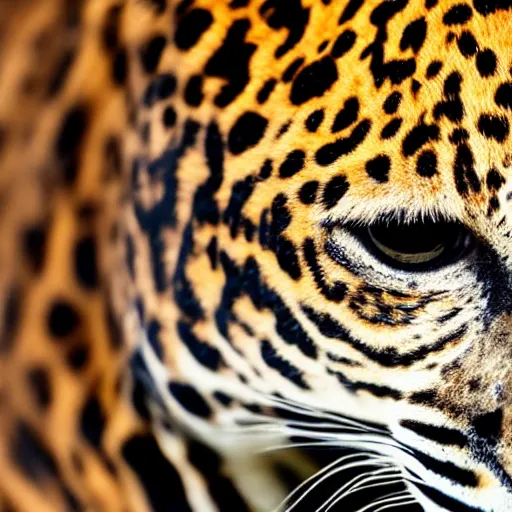 Prompt: extreme close up of a jaguar fur, macrophotography