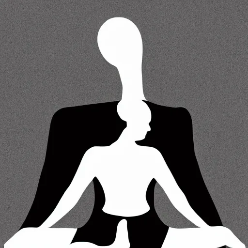 Image similar to black and white corporate logo female silhouette yoga pose