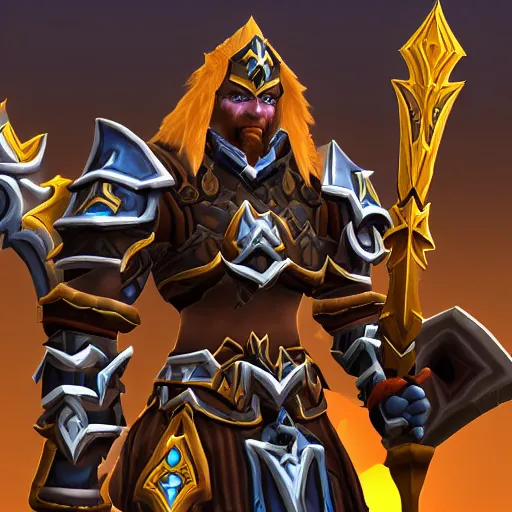 Image similar to world of warcraft paladin, intense, highly detailed, 8 k