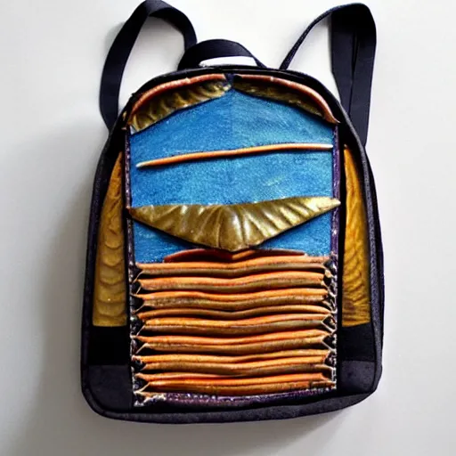 Prompt: bookbag that looks like a cockroach