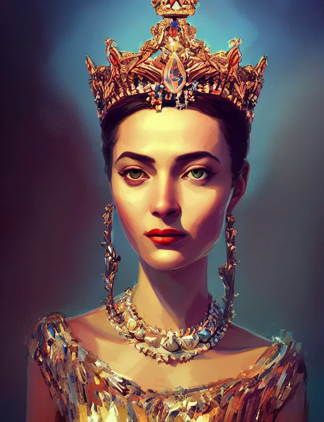 Image similar to blurred background. close-up portrait of a goddess in crown, by Alfred Eisenstaedt, Afarin Sajedi and Alena Aenami. unreal engine