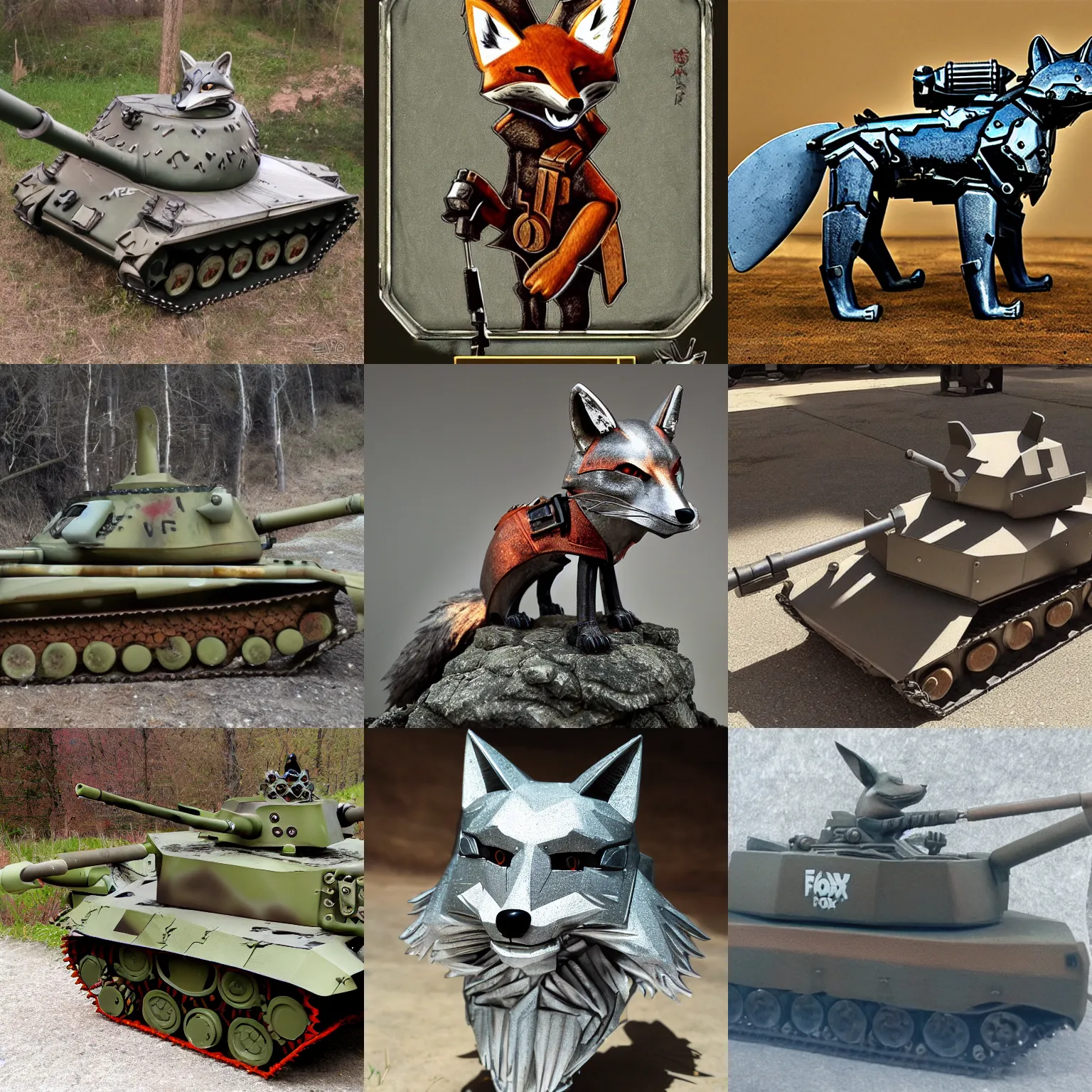 Prompt: metal fox became tank fox